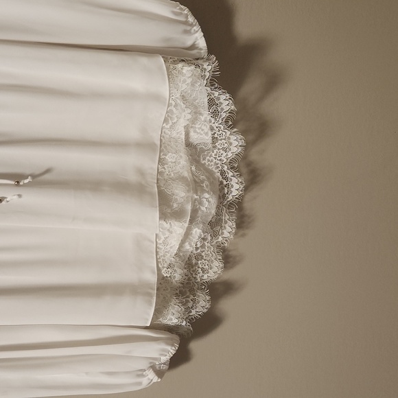 WHBM Lace-trim Boho Blouse, White, Size 8 - Picture 6 of 9